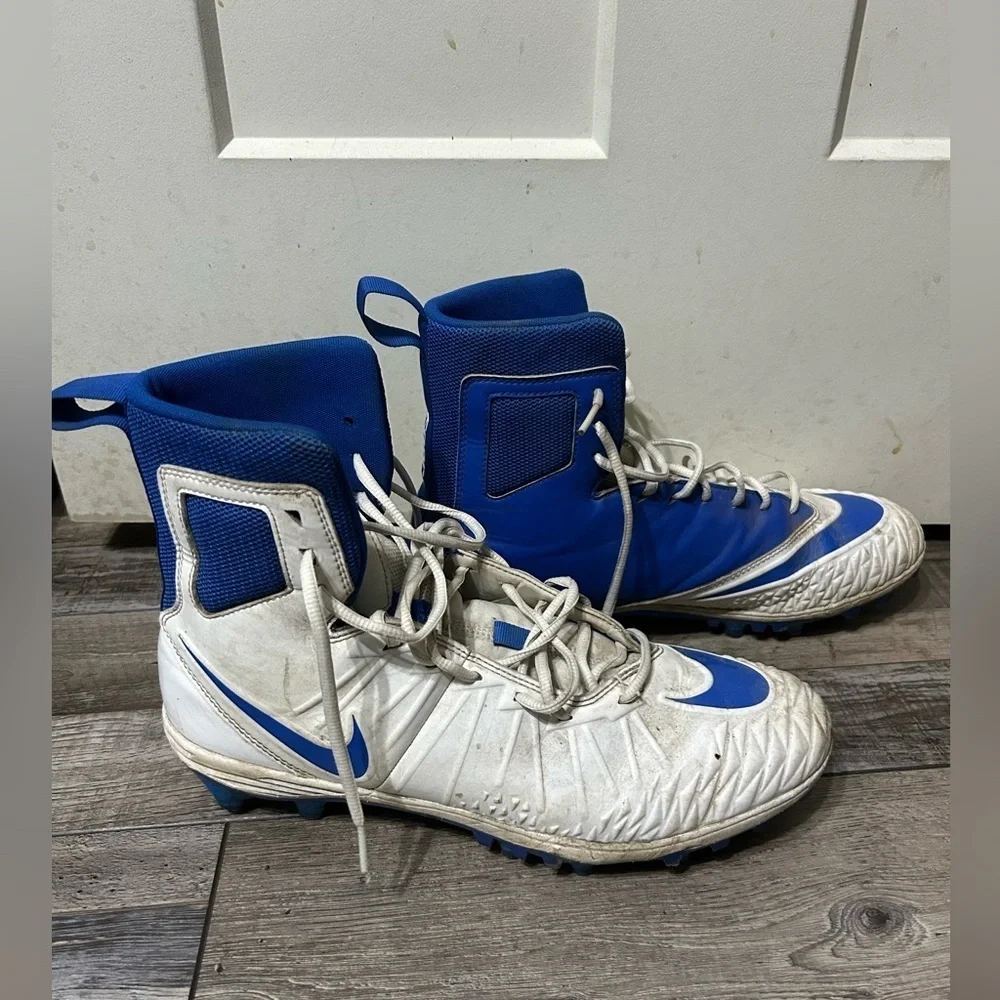 Nike Force Savage Elite TD Men Size 12 Shoes white Blue Football Sneakers